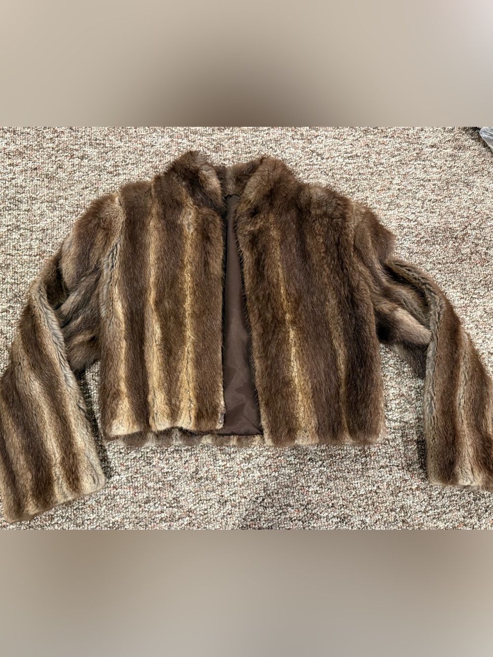 Brown Mink Fur Women's Jacket - Classic Cropped Coat